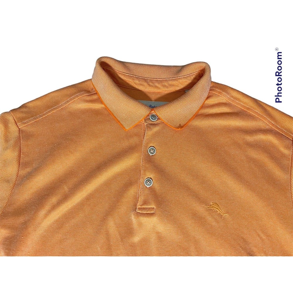 Tommy Bahama Shirt Large Mens Orange‎ Polo  Golf